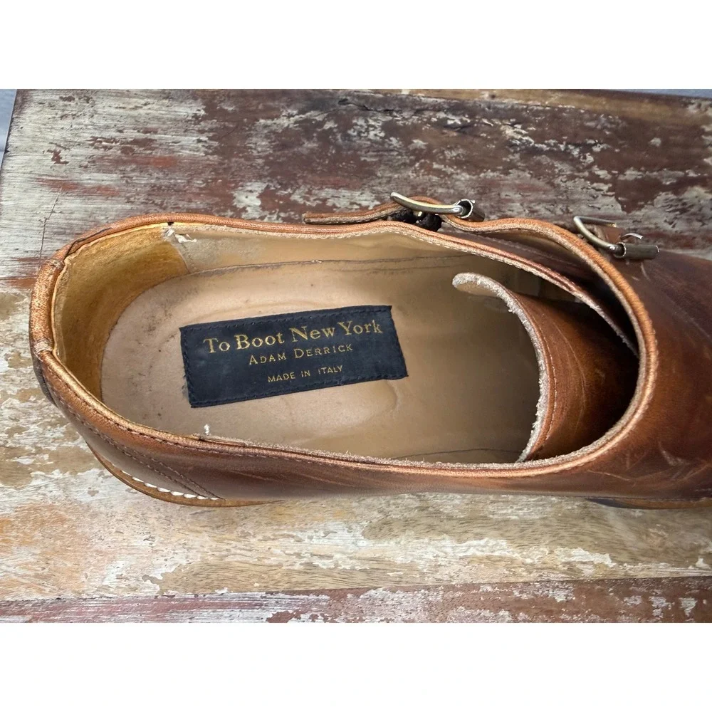 To Boot New York Men's 11 Brown Leather Dress Shoes Double Monk Strap